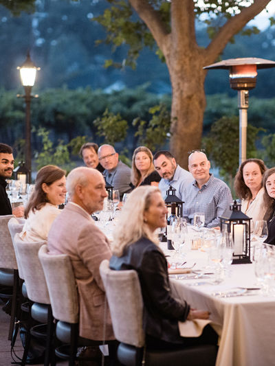table full of people