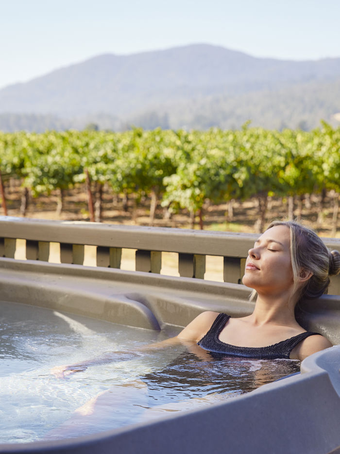 woman in hot tub