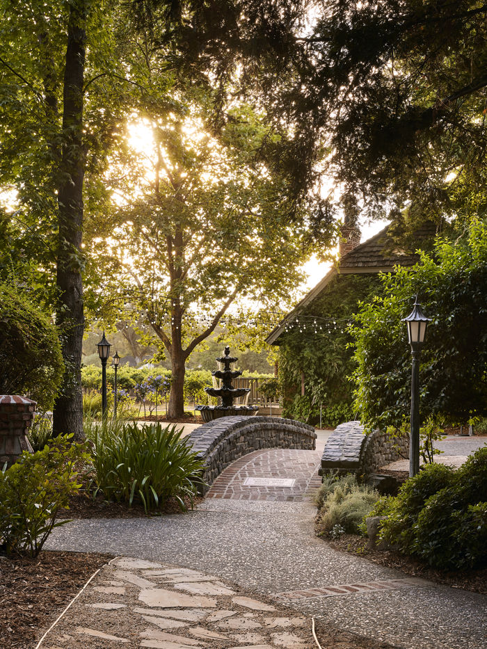 Bridge to courtyard